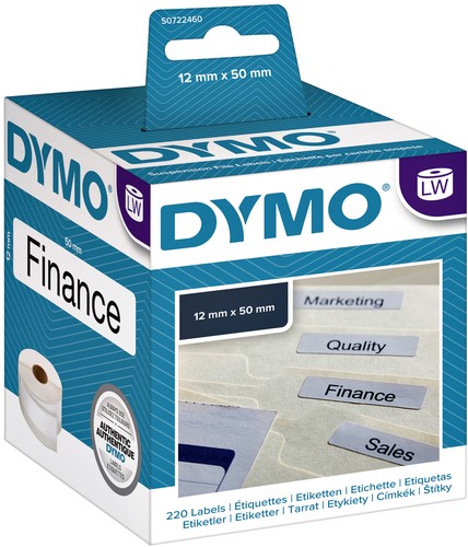 Etiket Dymo LabelWriter hangmap 12x50 wit 220 Stuk-2