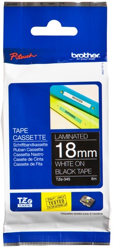 Labeltape Brother Ptouch TZe345 18mm zwart 1 Stuk