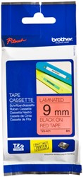 Labeltape Brother P-touch TZE-421 9mm zwart op rood