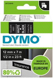 Labeltape Dymo LabelManager D1 12mmx7m zwart 1 Stuk