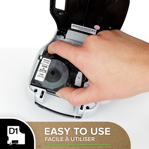 Labeltape Dymo LabelManager D1 polyester 12mm zw 1 Stuk-1