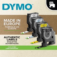 Labeltape Dymo LabelManager D1 polyester 12mm zw 1 Stuk-6