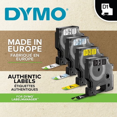 Labeltape Dymo LabelManager D1 polyester 12mm zw 1 Stuk-6
