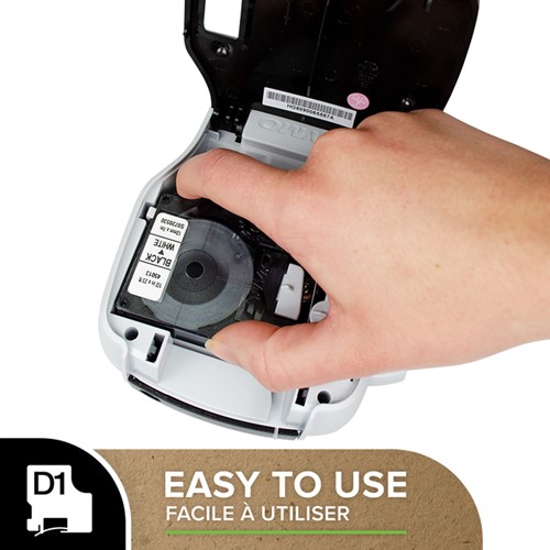 Labeltape Dymo LabelManager D1 polyester 9mm wit 1 Stuk-1