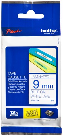 Labeltape Brother Ptouch TZe223 9mm wit 1 Stuk