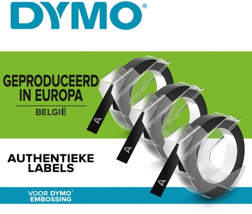 Relieftape Dymo embossing vinyl 9mm rood 1 Stuk-1