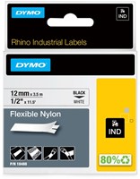 Labeltape Dymo Rhino industrieel nylon 12mm wit 1 Stuk