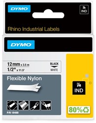 Labeltape Dymo Rhino industrieel nylon 12mm wit 1 Stuk