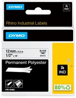 Labeltape Dymo Rhino industrieel polyester 12mm wt 1 Stuk