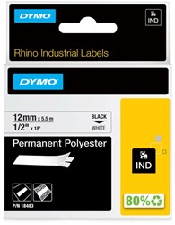 Labeltape Dymo Rhino industrieel polyester 12mm wt 1 Stuk
