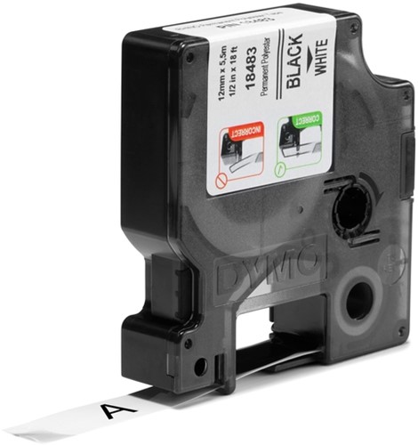 Labeltape Dymo Rhino industrieel polyester 12mm wt 1 Stuk-2