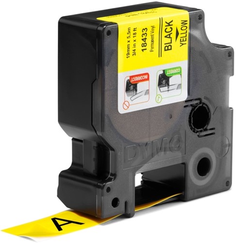 Labeltape Dymo Rhino industrieel vinyl 19mm geel 1 Stuk-2