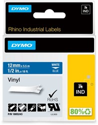 Labeltape Dymo Rhino industrieel vinyl 12mm blauw 1 Stuk