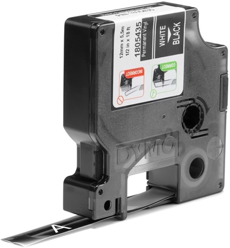 Labeltape Dymo Rhino industrieel vinyl 12mm zwart 1 Stuk-2