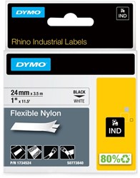 Labeltape Dymo Rhino industrieel nylon 24mm wit 1 Stuk