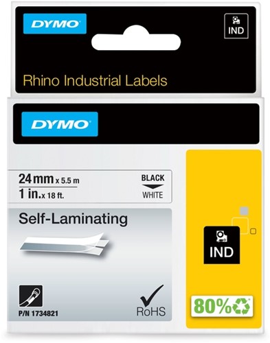 Labeltape Dymo Rhino industrieel 24mm wit 1 Stuk