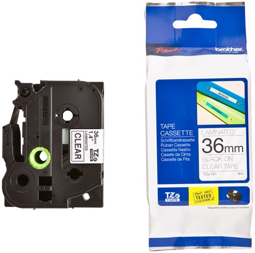 Labeltape Brother Ptouch TZe161 36mm transparant 1 Stuk-3