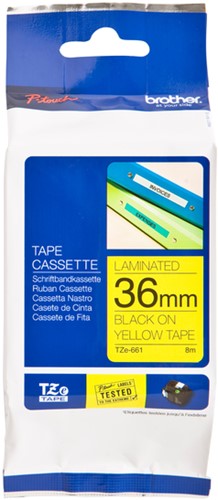 Labeltape Brother Ptouch TZe661 36mm geel 1 Stuk