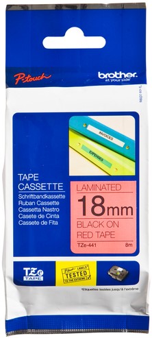 Labeltape Brother Ptouch TZe441 18mm rood 1 Stuk