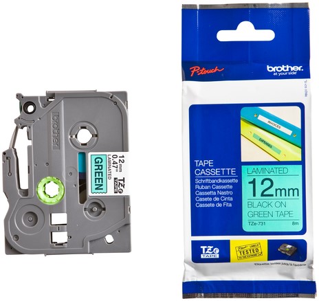 Labeltape Brother Ptouch TZe731 12mm groen 1 Stuk-3