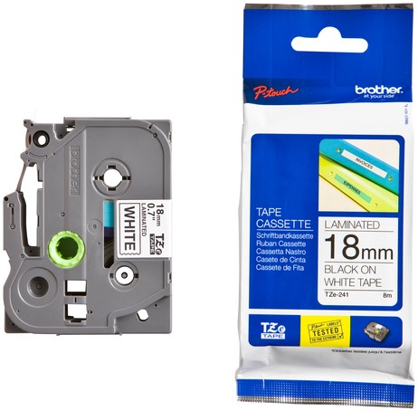 Labeltape Brother Ptouch TZe241 18mm wit 1 Stuk-3