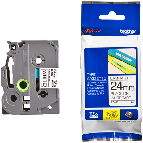 Labeltape Brother Ptouch TZe251 24mm wit 1 Stuk-3