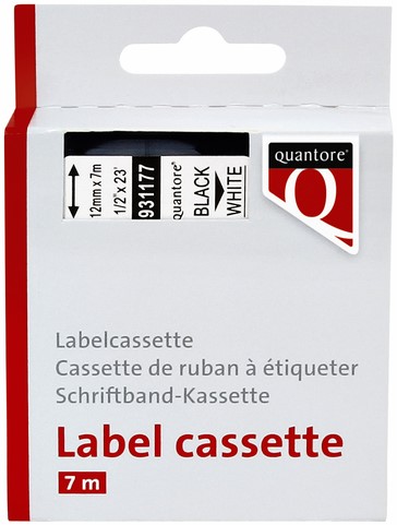 Labeltape Quantore 45013 12mmx7m wt/zw 1 Stuk
