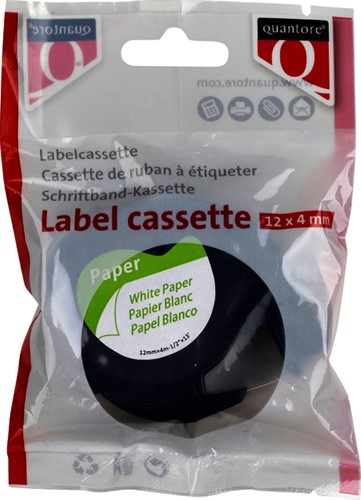 Labeltape Quantore 91200 12mmx4m wt/zw 1 Stuk-1