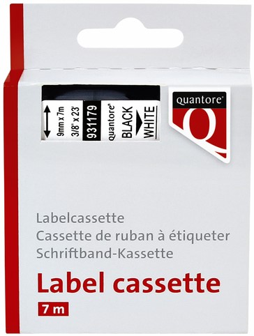 Labeltape Quantore 40913 9mmx7m wt/zw 1 Stuk