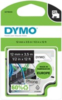 Labeltape Dymo LabelManager D1 nylon 12mm wit 1 Stuk