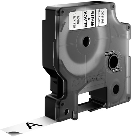 Labeltape Dymo LabelManager D1 polyester 12mm wit 1 Stuk-6