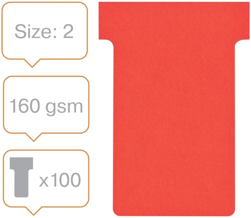 T-kaart Nobo nr.2 48mm rood 100 stuks 100 Stuk-2