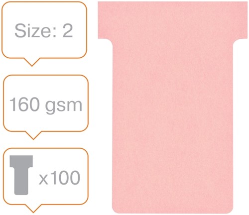 T-kaart Nobo nr.2 48mm roze 100 stuks 100 Stuk-2