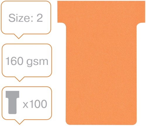 T-kaart Nobo nr.2 48mm oranje 100 stuks 100 Stuk-2