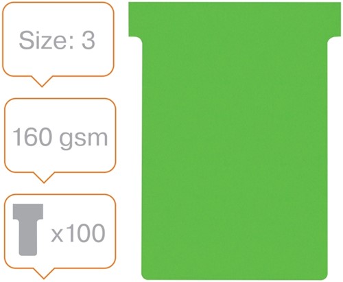 T-kaart Nobo nr.3 80mm groen 100 stuks 100 Stuk-2