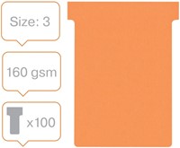 T-kaart Nobo nr.3 80mm oranje 100 stuks 100 Stuk-2