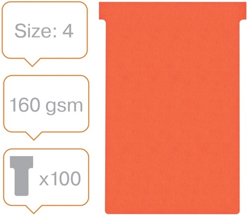 T-kaart Nobo nr.4 112mm rood 100 stuks 100 Stuk-2