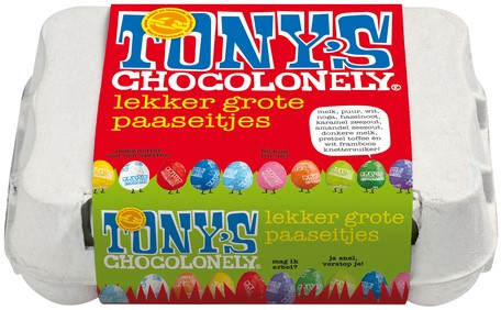 Chocolade Tony's Chocolonely paaseitjes assorti 12 Stuk