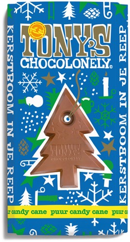 Chocolade Tony's Chocolonely puur mint candy cane 1 Stuk