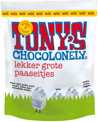 CHOCOLADE TONY'S PAASEITJES WIT 14 Stuk