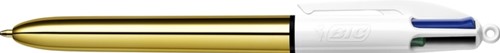 Balpen Bic 4kleuren shine M goud 1 Stuk