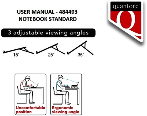 Laptopstandaard Quantore verstelbaar antraciet 1 Stuk-2