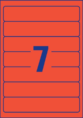 Rugetiket Avery smal 38x192mm zelfklevend rood 20 Vel-2