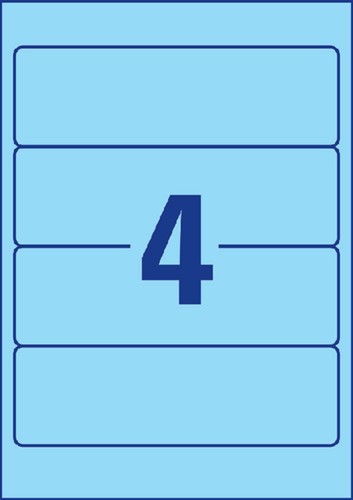 Rugetiket Avery breed 61x192mm zelfklevend blauw 20 Vel-2