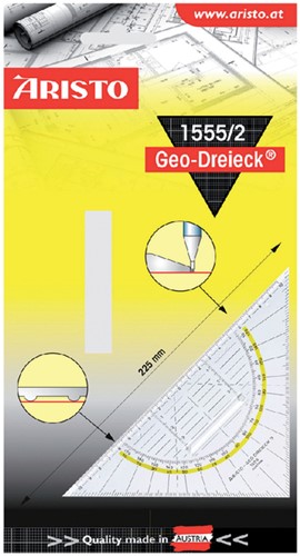 Geodriehoek Aristo 1555/2 225mm met greep 1 Stuk-3