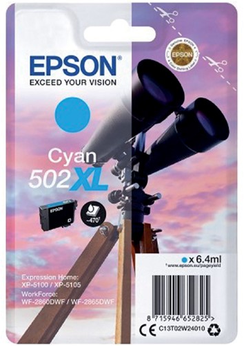 Inktcartridge Epson 502XL T02W2 blauw 1 Stuk
