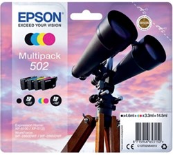 Inktcartridge Epson 502 T02V6 zwart + 3 kleuren 4 Stuk