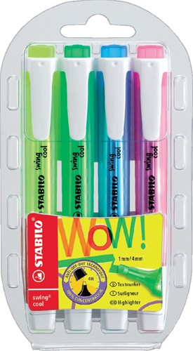Markeerstift STABILO Swing cool 275/4 4st assorti 4 Stuk