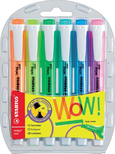 Markeerstift STABILO Swing cool 275/6 6st assorti 6 Stuk
