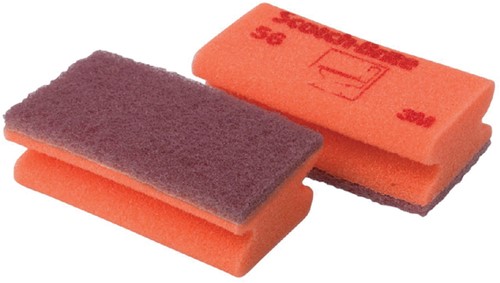 Schuurspons Scotch -Brite delicaat 70x133mm rood 10 Stuk